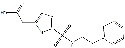 2-{5-[(2-phenylethyl)sulfamoyl]thiophen-2-yl}acetic acid Structure