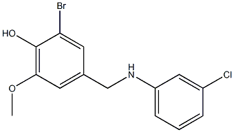 2-bromo-4-{[(3-chlorophenyl)amino]methyl}-6-methoxyphenol Structure