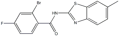 2-bromo-4-fluoro-N-(6-methyl-1,3-benzothiazol-2-yl)benzamide Structure