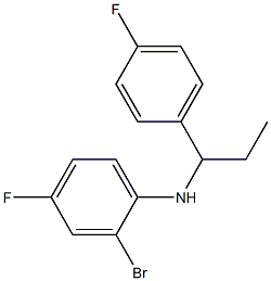 2-bromo-4-fluoro-N-[1-(4-fluorophenyl)propyl]aniline Structure