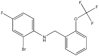 2-bromo-4-fluoro-N-{[2-(trifluoromethoxy)phenyl]methyl}aniline 구조식 이미지