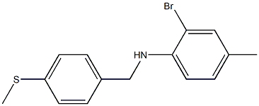 2-bromo-4-methyl-N-{[4-(methylsulfanyl)phenyl]methyl}aniline Structure