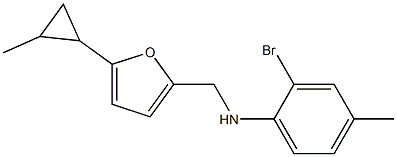 2-bromo-4-methyl-N-{[5-(2-methylcyclopropyl)furan-2-yl]methyl}aniline 구조식 이미지