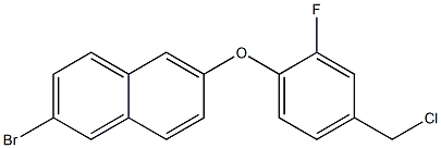 2-bromo-6-[4-(chloromethyl)-2-fluorophenoxy]naphthalene Structure
