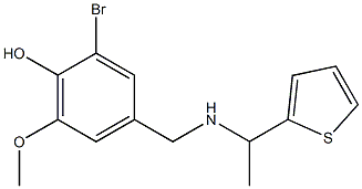 2-bromo-6-methoxy-4-({[1-(thiophen-2-yl)ethyl]amino}methyl)phenol Structure