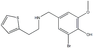 2-bromo-6-methoxy-4-({[2-(thiophen-2-yl)ethyl]amino}methyl)phenol Structure