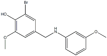 2-bromo-6-methoxy-4-{[(3-methoxyphenyl)amino]methyl}phenol Structure