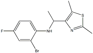 2-bromo-N-[1-(2,5-dimethyl-1,3-thiazol-4-yl)ethyl]-4-fluoroaniline Structure