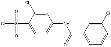 2-chloro-4-[(3-chlorobenzene)amido]benzene-1-sulfonyl chloride Structure