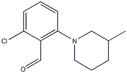 2-chloro-6-(3-methylpiperidin-1-yl)benzaldehyde Structure
