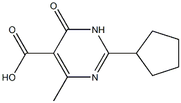 2-cyclopentyl-4-methyl-6-oxo-1,6-dihydropyrimidine-5-carboxylic acid Structure