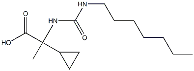 2-cyclopropyl-2-[(heptylcarbamoyl)amino]propanoic acid 구조식 이미지