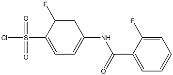 2-fluoro-4-[(2-fluorobenzene)amido]benzene-1-sulfonyl chloride 구조식 이미지