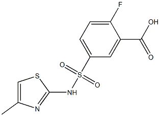 2-fluoro-5-[(4-methyl-1,3-thiazol-2-yl)sulfamoyl]benzoic acid 구조식 이미지