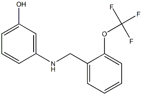 3-({[2-(trifluoromethoxy)phenyl]methyl}amino)phenol Structure