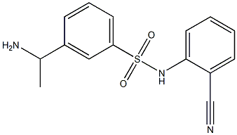 3-(1-aminoethyl)-N-(2-cyanophenyl)benzene-1-sulfonamide 구조식 이미지