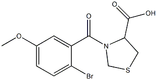 3-(2-bromo-5-methoxybenzoyl)-1,3-thiazolidine-4-carboxylic acid 구조식 이미지