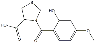 3-(2-hydroxy-4-methoxybenzoyl)-1,3-thiazolidine-4-carboxylic acid 구조식 이미지