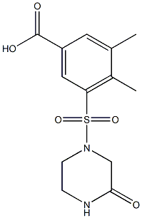 3,4-dimethyl-5-[(3-oxopiperazine-1-)sulfonyl]benzoic acid 구조식 이미지