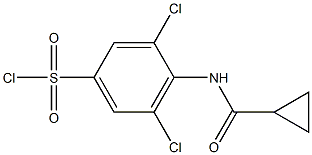 3,5-dichloro-4-cyclopropaneamidobenzene-1-sulfonyl chloride Structure