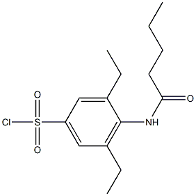 3,5-diethyl-4-pentanamidobenzene-1-sulfonyl chloride Structure