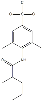 3,5-dimethyl-4-(2-methylpentanamido)benzene-1-sulfonyl chloride 구조식 이미지