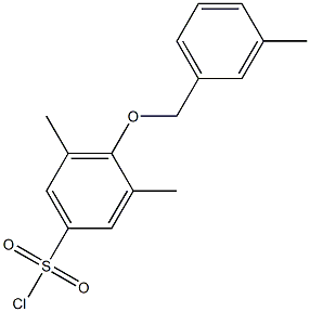 3,5-dimethyl-4-[(3-methylphenyl)methoxy]benzene-1-sulfonyl chloride 구조식 이미지