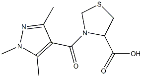 3-[(1,3,5-trimethyl-1H-pyrazol-4-yl)carbonyl]-1,3-thiazolidine-4-carboxylic acid 구조식 이미지