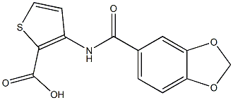 3-[(1,3-benzodioxol-5-ylcarbonyl)amino]thiophene-2-carboxylic acid 구조식 이미지