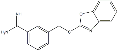 3-[(1,3-benzoxazol-2-ylsulfanyl)methyl]benzene-1-carboximidamide 구조식 이미지