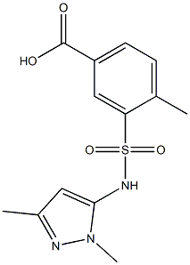 3-[(1,3-dimethyl-1H-pyrazol-5-yl)sulfamoyl]-4-methylbenzoic acid Structure