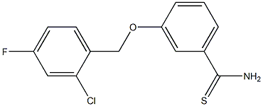 3-[(2-chloro-4-fluorophenyl)methoxy]benzene-1-carbothioamide 구조식 이미지