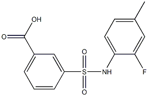 3-[(2-fluoro-4-methylphenyl)sulfamoyl]benzoic acid 구조식 이미지