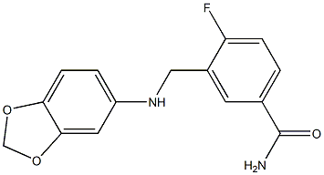 3-[(2H-1,3-benzodioxol-5-ylamino)methyl]-4-fluorobenzamide Structure