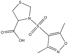 3-[(3,5-dimethyl-1,2-oxazole-4-)sulfonyl]-1,3-thiazolidine-4-carboxylic acid 구조식 이미지