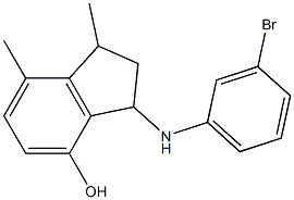 3-[(3-bromophenyl)amino]-1,7-dimethyl-2,3-dihydro-1H-inden-4-ol Structure