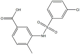 3-[(3-chlorobenzene)sulfonamido]-4-methylbenzoic acid 구조식 이미지