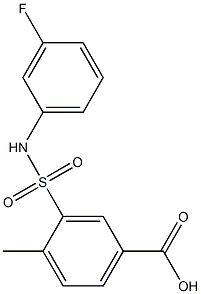 3-[(3-fluorophenyl)sulfamoyl]-4-methylbenzoic acid 구조식 이미지