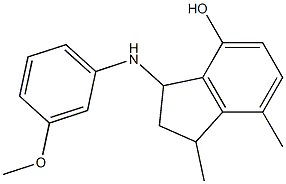 3-[(3-methoxyphenyl)amino]-1,7-dimethyl-2,3-dihydro-1H-inden-4-ol Structure