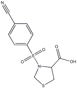 3-[(4-cyanobenzene)sulfonyl]-1,3-thiazolidine-4-carboxylic acid 구조식 이미지