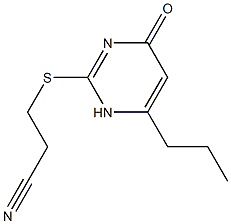 3-[(4-oxo-6-propyl-1,4-dihydropyrimidin-2-yl)sulfanyl]propanenitrile Structure