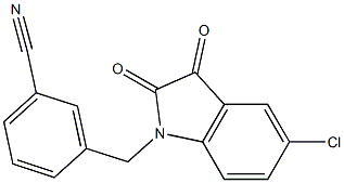 3-[(5-chloro-2,3-dioxo-2,3-dihydro-1H-indol-1-yl)methyl]benzonitrile 구조식 이미지