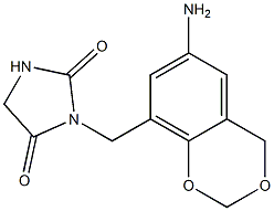 3-[(6-amino-2,4-dihydro-1,3-benzodioxin-8-yl)methyl]imidazolidine-2,4-dione Structure