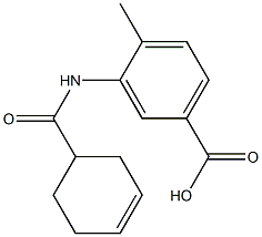 3-[(cyclohex-3-en-1-ylcarbonyl)amino]-4-methylbenzoic acid 구조식 이미지