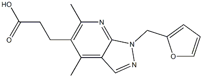 3-[1-(2-furylmethyl)-4,6-dimethyl-1H-pyrazolo[3,4-b]pyridin-5-yl]propanoic acid 구조식 이미지