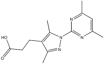 3-[1-(4,6-dimethylpyrimidin-2-yl)-3,5-dimethyl-1H-pyrazol-4-yl]propanoic acid Structure