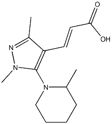 3-[1,3-dimethyl-5-(2-methylpiperidin-1-yl)-1H-pyrazol-4-yl]prop-2-enoic acid 구조식 이미지