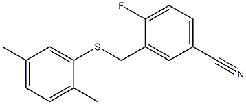 3-{[(2,5-dimethylphenyl)sulfanyl]methyl}-4-fluorobenzonitrile 구조식 이미지