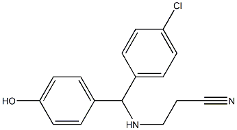 3-{[(4-chlorophenyl)(4-hydroxyphenyl)methyl]amino}propanenitrile 구조식 이미지