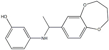 3-{[1-(3,4-dihydro-2H-1,5-benzodioxepin-7-yl)ethyl]amino}phenol 구조식 이미지